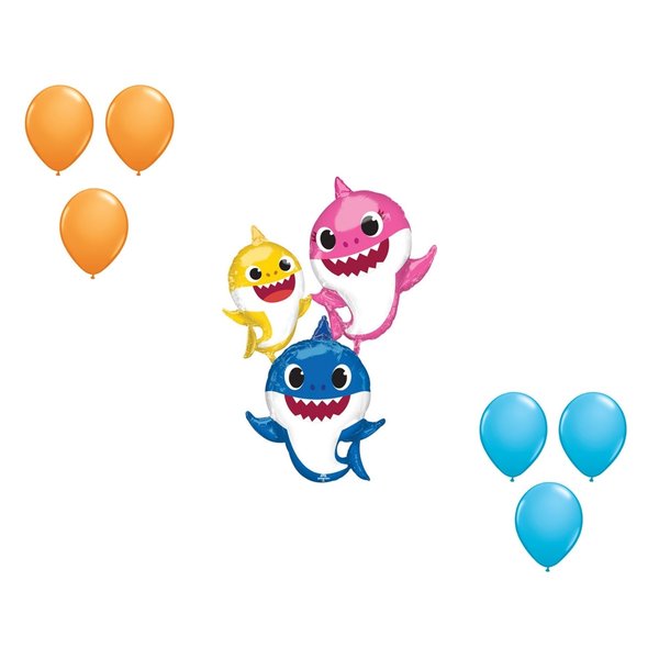 Loonballoon 66 Inch Baby Shark AirWalker Balloon Shape Set 6x latex 4418